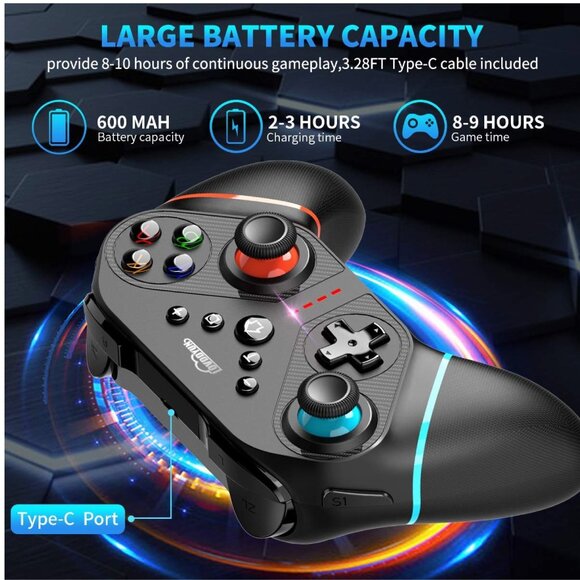 Wireless Pro Controller for Switch/Switch Console, Gamepad Joypad Remote - Picture 3 of 7